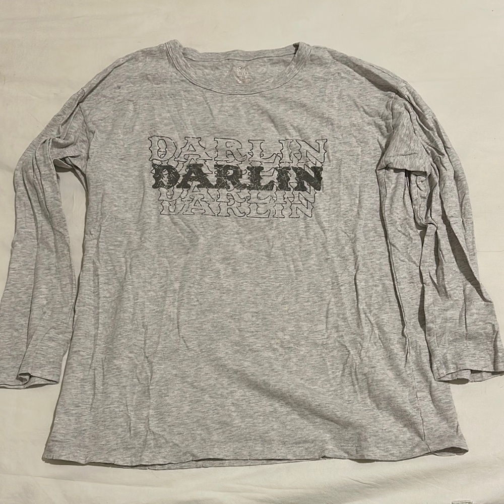 Aerie Real Soft Long Sleeve Graphic Tee - Gray - XS